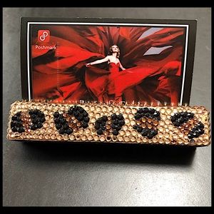 Business card holder brass animal pattern